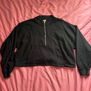 PINK Victoria's Secret Black Zip-Up Top